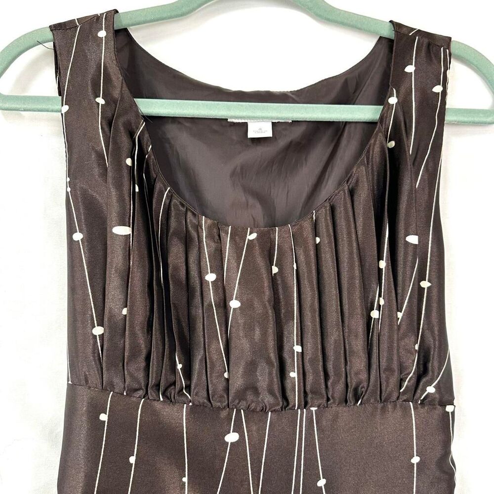 DRESSBARN Y2K Brown Multi Floral Sleeveless Tie Back Mini Dress Womens 4 Fairy - Picture 2 of 5